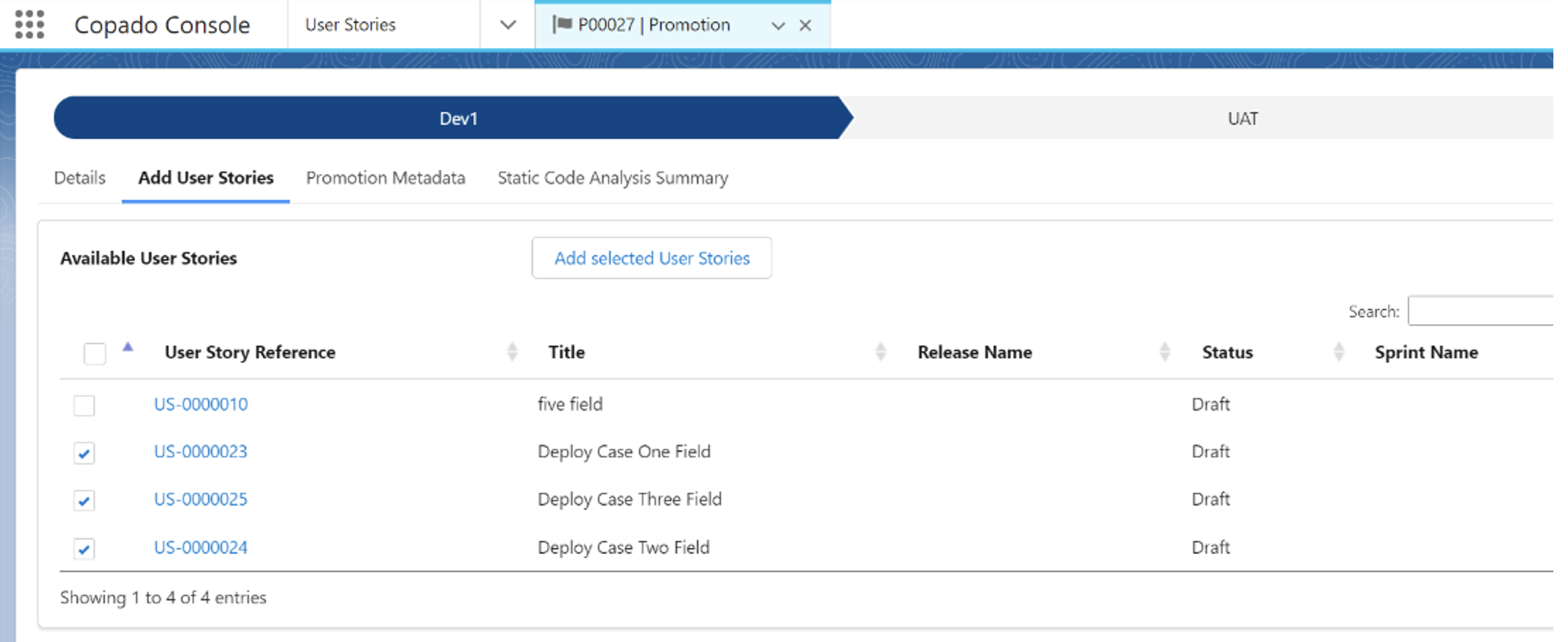 User stories - Ready to promote